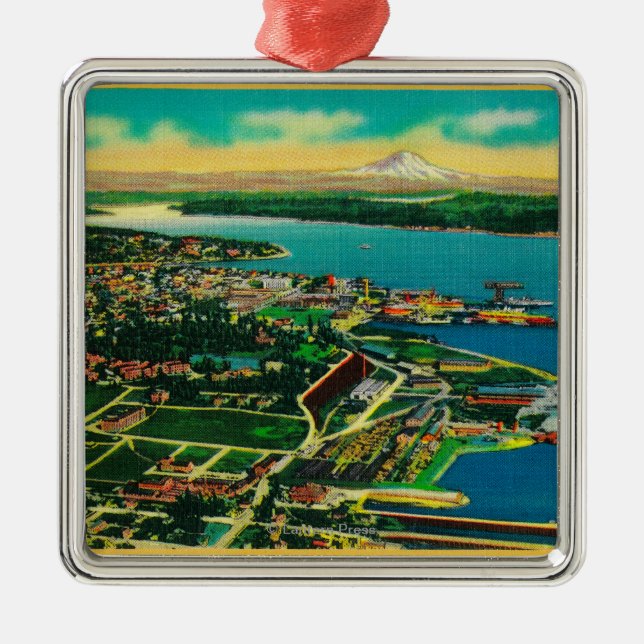 Luftaufnahme von Bremerton und Bremerton Silbernes Ornament (Vorne)