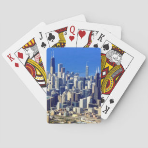 Luftaufnahme von Chicago im Stadtzentrum gelegen Spielkarten