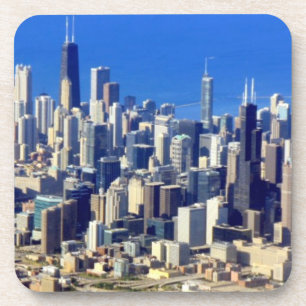 Luftaufnahme von Chicago im Stadtzentrum gelegen Untersetzer