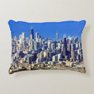 Luftaufnahme von Chicago im Stadtzentrum gelegen Zierkissen