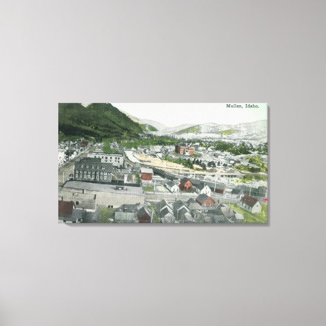 Luftaufnahme von CityMullan, ID Leinwanddruck (Vorderseite)