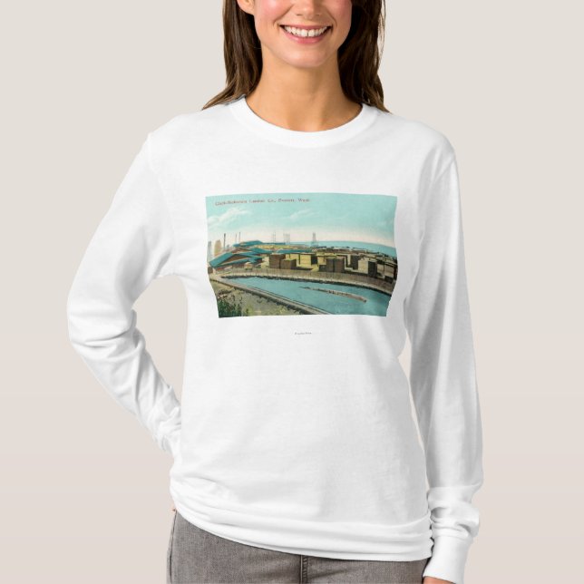 Luftaufnahme von Clark-Nickerson Bauholz Co T-Shirt (Vorderseite)