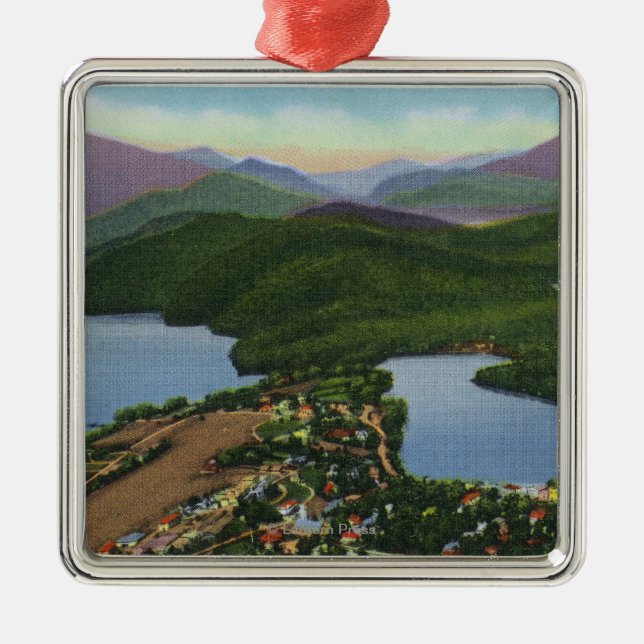 Luftaufnahme von den Seen friedvoll und von Silbernes Ornament (Vorne)