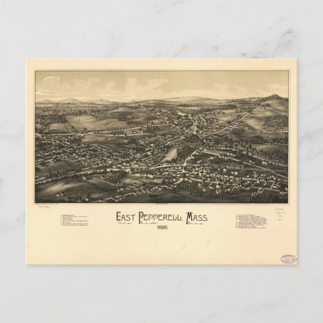 Luftaufnahme von East Pepperell Massachusetts (188 Postkarte (Vorderseite)