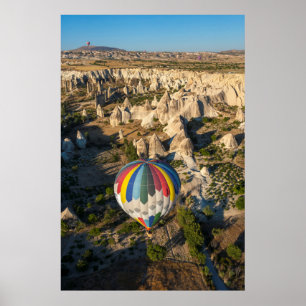 Luftaufnahme von Heißluftballonen, Kappadokien Poster