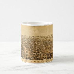 Luftaufnahme von Kalamazoo, Michigan (1874) Kaffeetasse