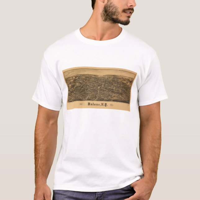 Luftaufnahme von Malone, New York (1886) T-Shirt (Vorderseite)