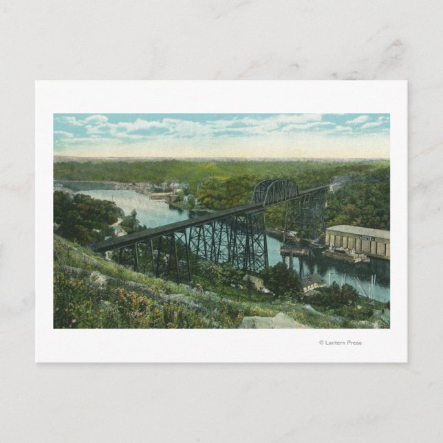 Luftaufnahme von Rondout Creek und Wilbur Bridge Postkarte (Vorderseite)