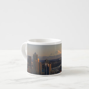 Luftaufnahme von Seattle-Stadt-Skylinen 2 Espressotasse
