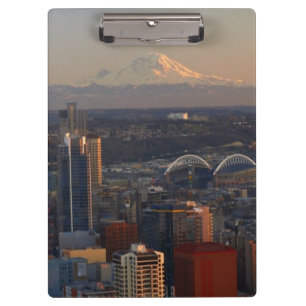 Luftaufnahme von Seattle-Stadt-Skylinen 2 Klemmbrett