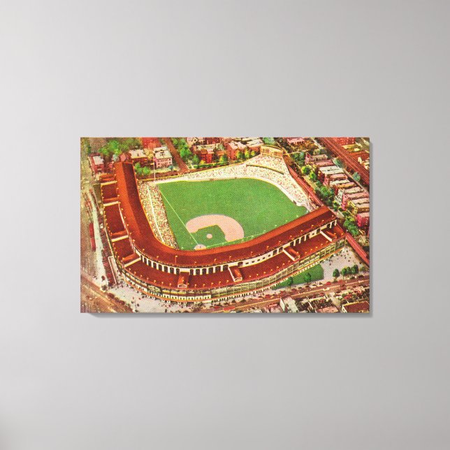 Luftaufnahme von Wrigley FieldChicago, IL Leinwanddruck (Vorderseite)