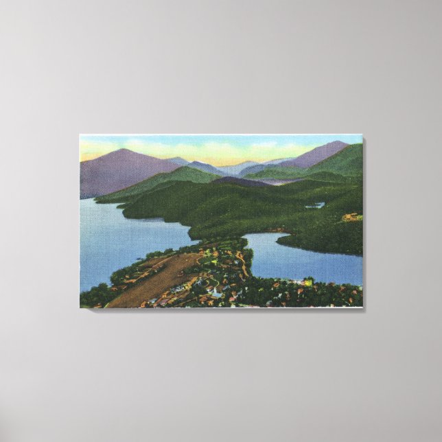 Luftaufnahme zum Plattensee und zum Mirror-See Leinwanddruck (Vorderseite)