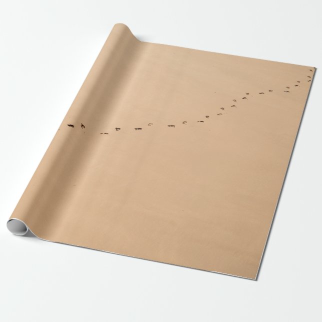 Luftaufnahmen von Fußabdrücken im Sand Geschenkpapier (Ungerollt)