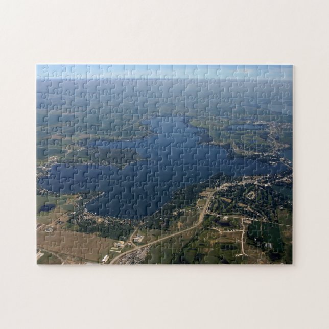 Luftaufnahmepuzzlespiel Westsees Okoboji Iowa (Horizontal)