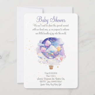 Luftballon Babydusche Einladung. Neues Baby-Party Save The Date