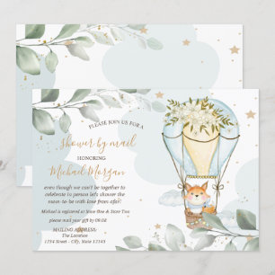 Luftballon,Fuchs,Wolken,Sterne,Baby Shower per Pos Einladung
