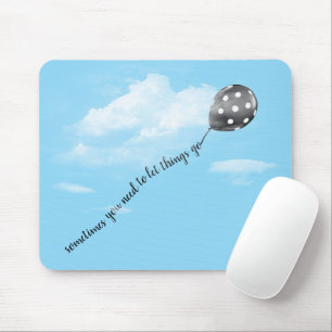 Luftballon mit Punkten und Zitat Mousepad