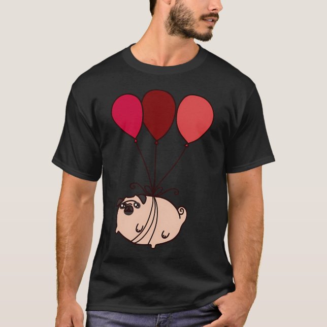 Luftballon Mops T-Shirt (Vorderseite)