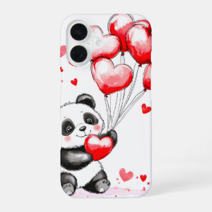 Luftballon-Panda Liebe in der Luft iPhone 16 Hülle
