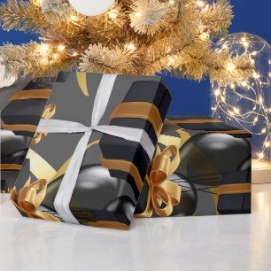 Luftballon Schwarz & Grau Geschenkbox Matt Verpack Geschenkpapier