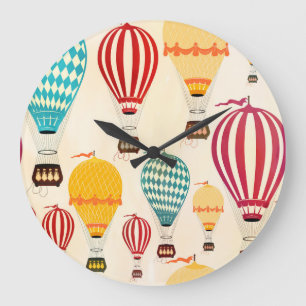 Luftballon: spielerisches Musterdesign. Große Wanduhr