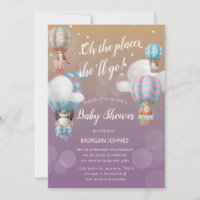 Luftballon Tiere Baby Dusche per Post Einladung
