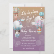 Luftballon Tiere Baby Dusche per Post Einladung