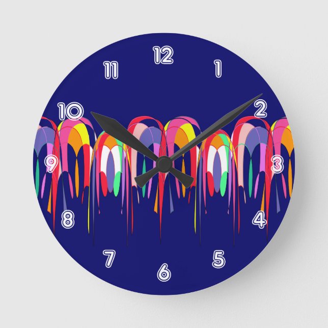 Luftballons Abstrakt Runde Wanduhr (Vorderseite)