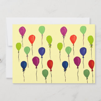 Luftballons aus buntem Party Einladung