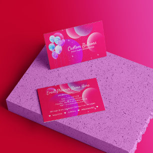 Luftballons Event Partyplaner Dekor Neon Rosa Visitenkarte