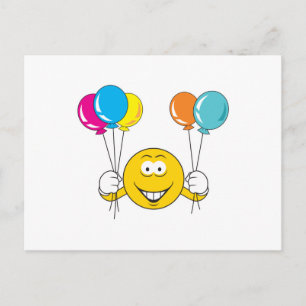 Luftballons Feier Gesicht Postkarte