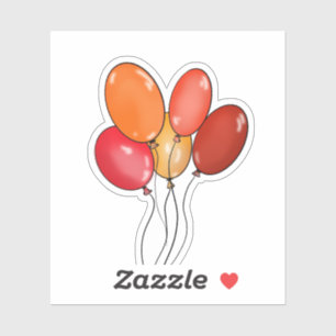 Luftballons frohe Schwingungen Aufkleber