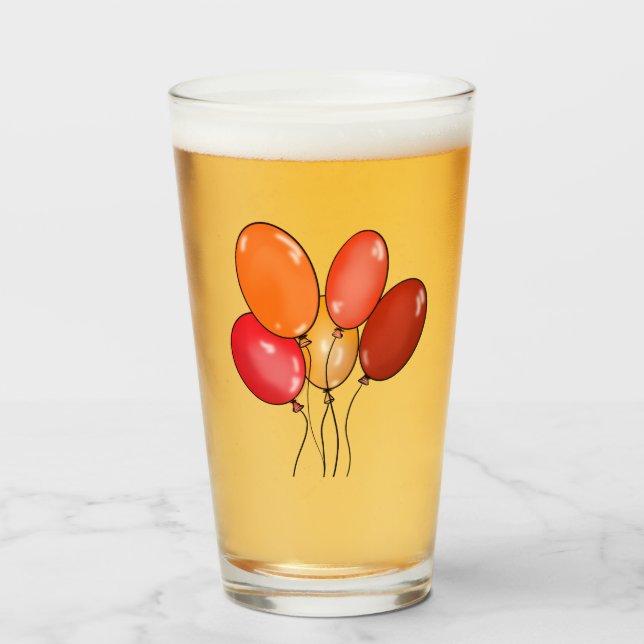 Luftballons frohe Schwingungen Glas (Vorne (Gefüllt))
