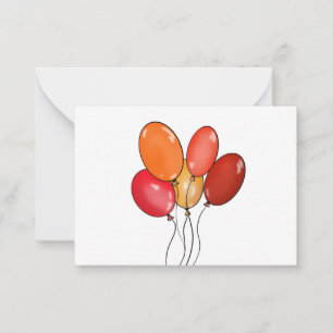 Luftballons frohe Schwingungen Mitteilungskarte