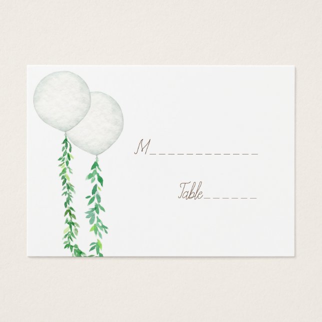 Luftballons für Hochzeiten Wasserfarbe Visitenkart (Vorderseite)