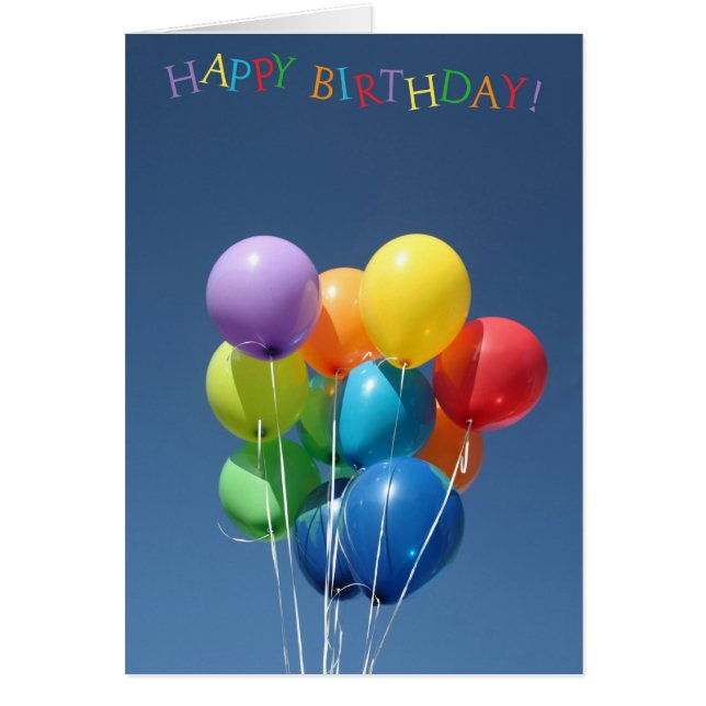 Luftballons in der Geburtskarte (Vorne)