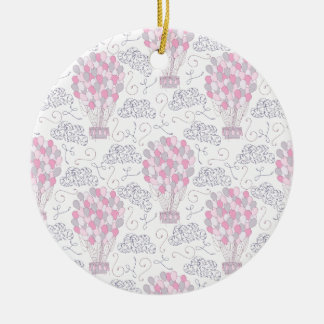 Luftballons in rosa Kinderzimmer Keramikornament