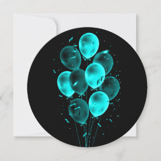 Luftballons & Konfetti Negative Runde Grußkarten