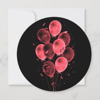 Luftballons & Konfetti Negative Runde Grußkarten