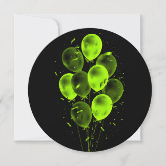 Luftballons & Konfetti Negative Runde Grußkarten