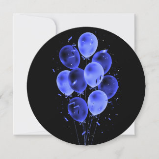 Luftballons & Konfetti Negative Runde Grußkarten