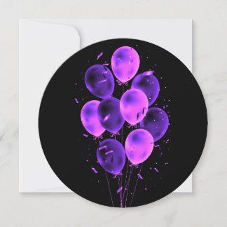 Luftballons & Konfetti Negative Runde Grußkarten