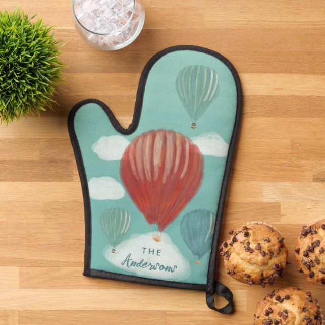 Luftballons Personalisiert gestrichen Illustration Ofenhandschuh (Oben unten)