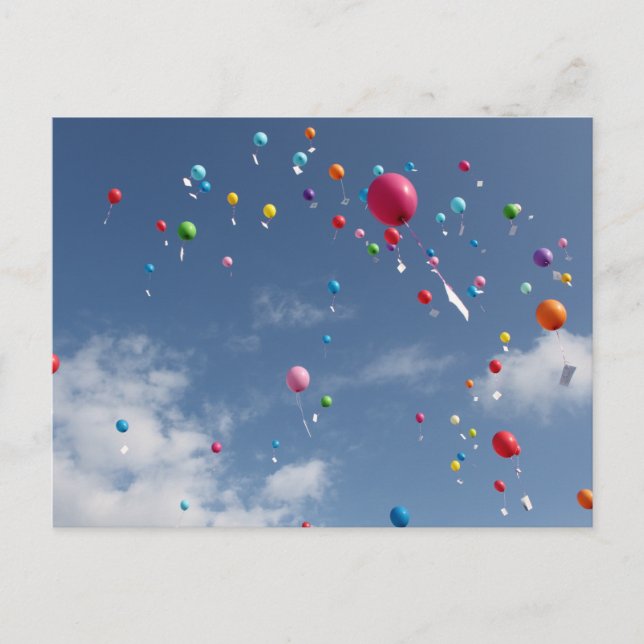 Luftballons Postkarte (Vorderseite)