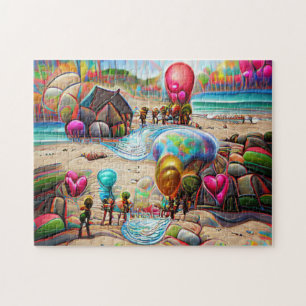 Luftballons Strand Willkommen Zu Hause Puzzle