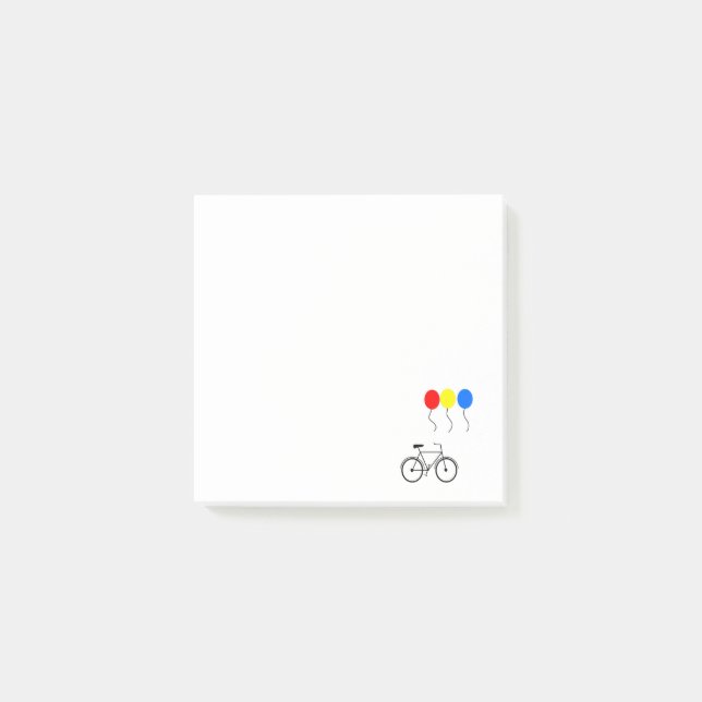 Luftballons und Fahrrad Post-it Klebezettel (Vorderseite)