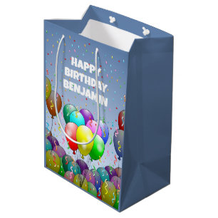 Luftballons und Konfetti Mittlere Geschenktüte