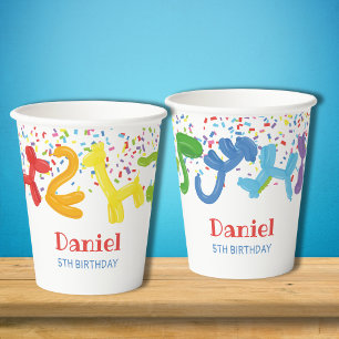 Luftballons zum Geburtstag von Tieren Pappbecher