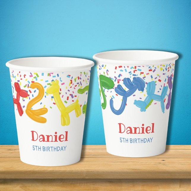 Luftballons zum Geburtstag von Tieren Pappbecher (Von Creator hochgeladen)