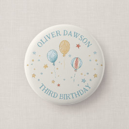 Luftballontraum Kindergeburtstags-Gast-Pin-Abzeich Button